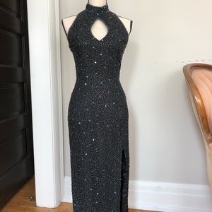 Roberta XS Long Black Sequins Dress